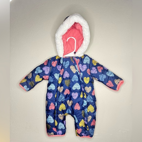 wippette 3 months baby girl snowsuit blue and pink - Picture 2 of 8